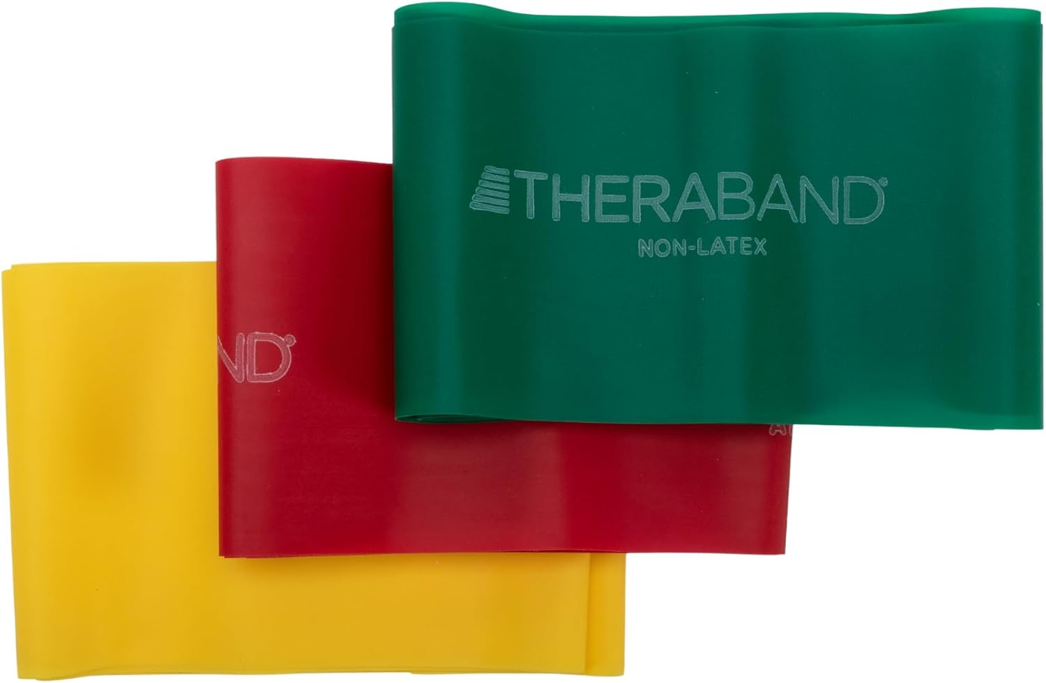 THERABAND Resistance Band Set, Professional Elastic Bands for Upper & Lower Body Exercise, Strength Training without Weights, Physical Therapy, Lower Pilates, Rehab, Beginner & Advanced Sets