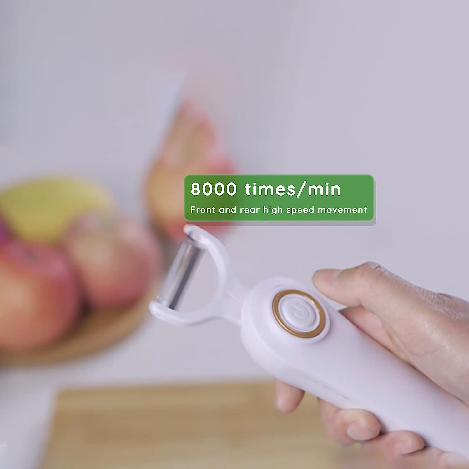 Electric Fruit Vegetable Peeler, Handheld Manual Peeler, Potato Peeler Electric, with Three Stainless Steel Paring Knife, for Kitchen Carrot Potato Cucumber