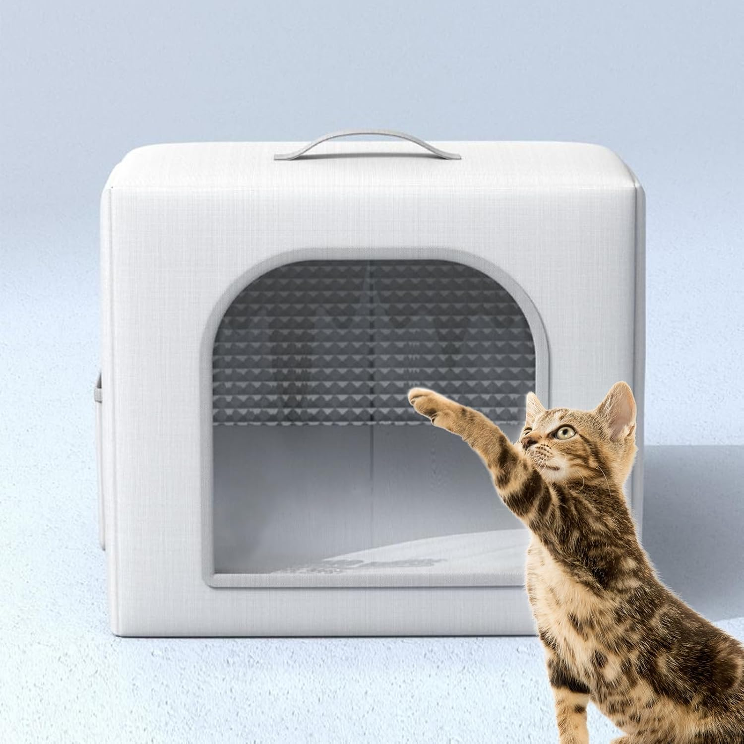 Cooling Outdoor Cat House | Foldable Cats Dogs Cooling House - Cushion Bed Portable Pet Cave Box Weatherproof with Ice Bags for Camping Beach Patio Travel Balcony image number 2