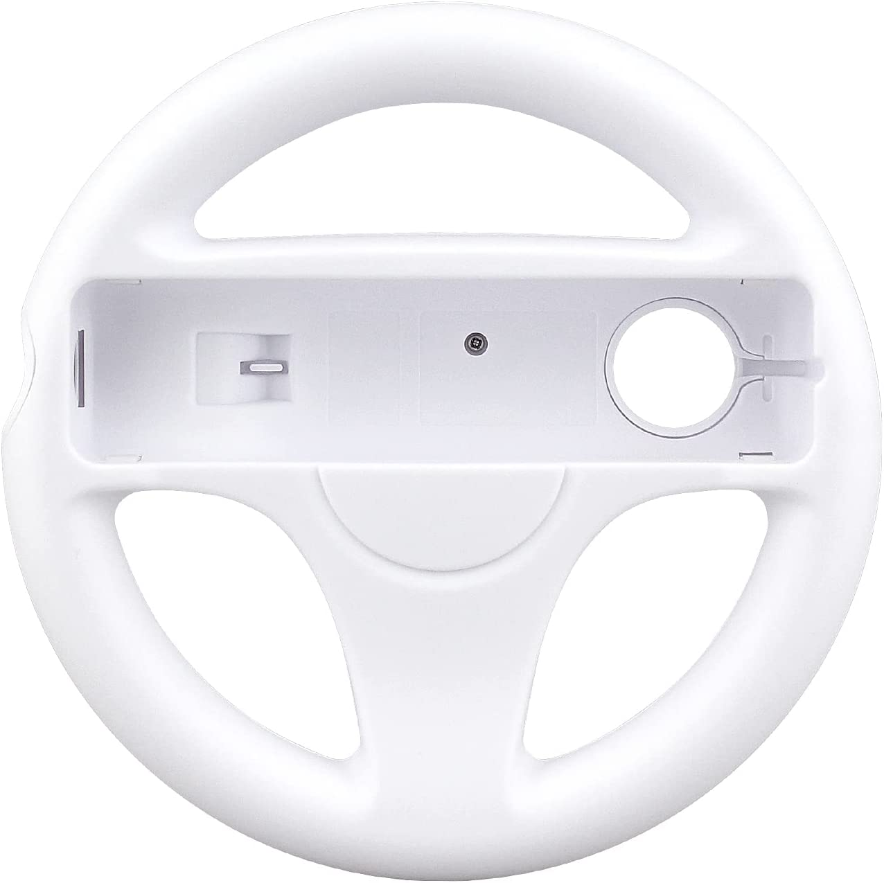 OSTENT Mario Kart Racing Games Steering Wheel Compatible for Nintendo Wii Remote Controller Color White