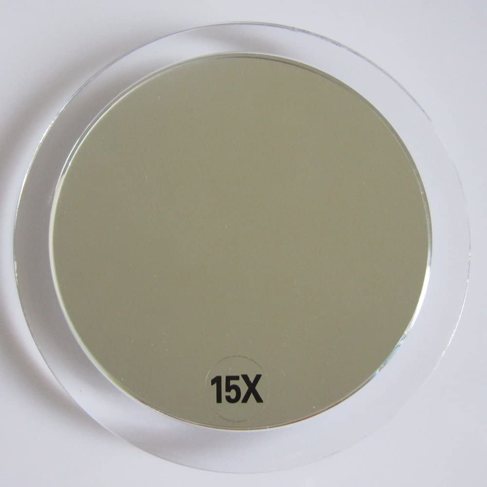 15 X Magnifying Mirrors (15 Cm Round) with 3 Mounting Suction Cups for Precise Makeup Eyebrows/Tweezers - Blackhead/Blemish Removal - Bathroom/Travel Makeup Mirror (Rose Gold) image number 5