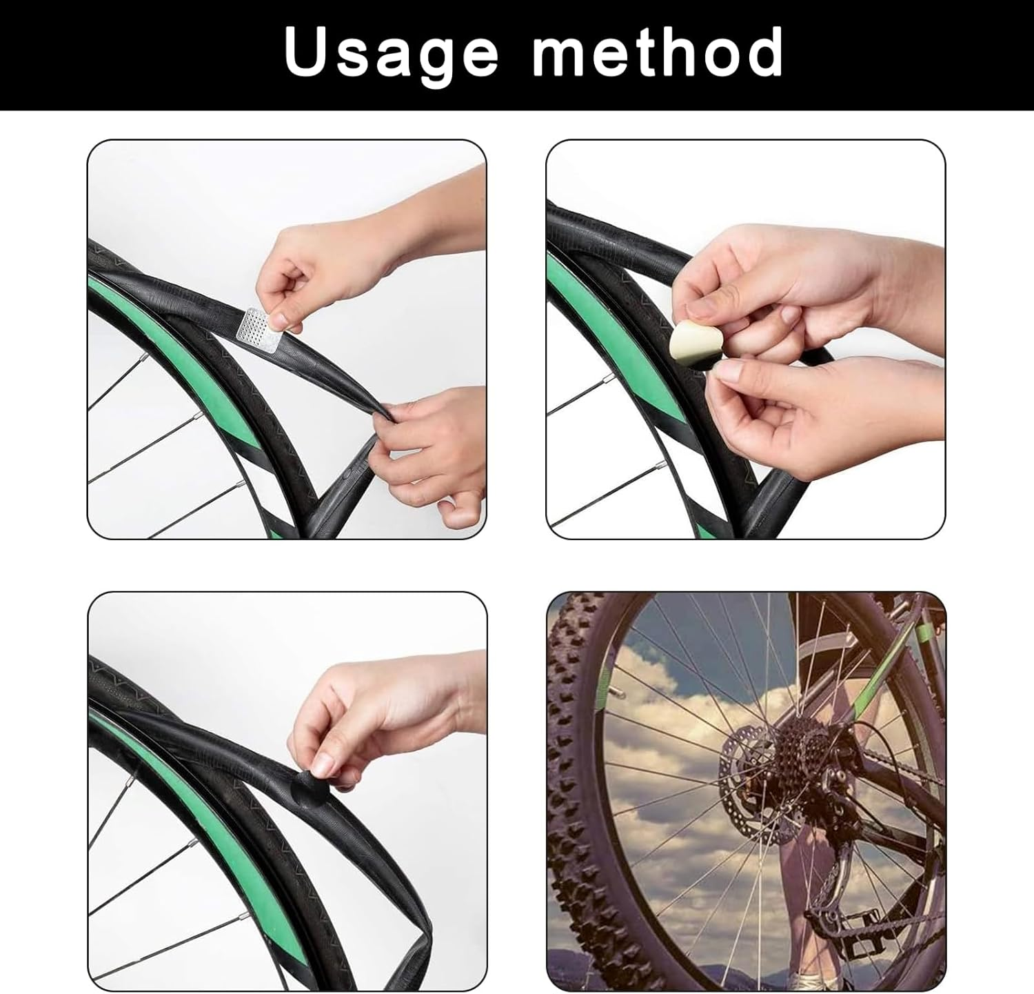 Puncture Repair Kit Bicycle with 24 Self-Adhesive Bike Puncture Repair Patches and 4 Metal Files Portable Tire Tool Repair Kit Puncture Repair Kit Suitable for All Bicycles image number 2