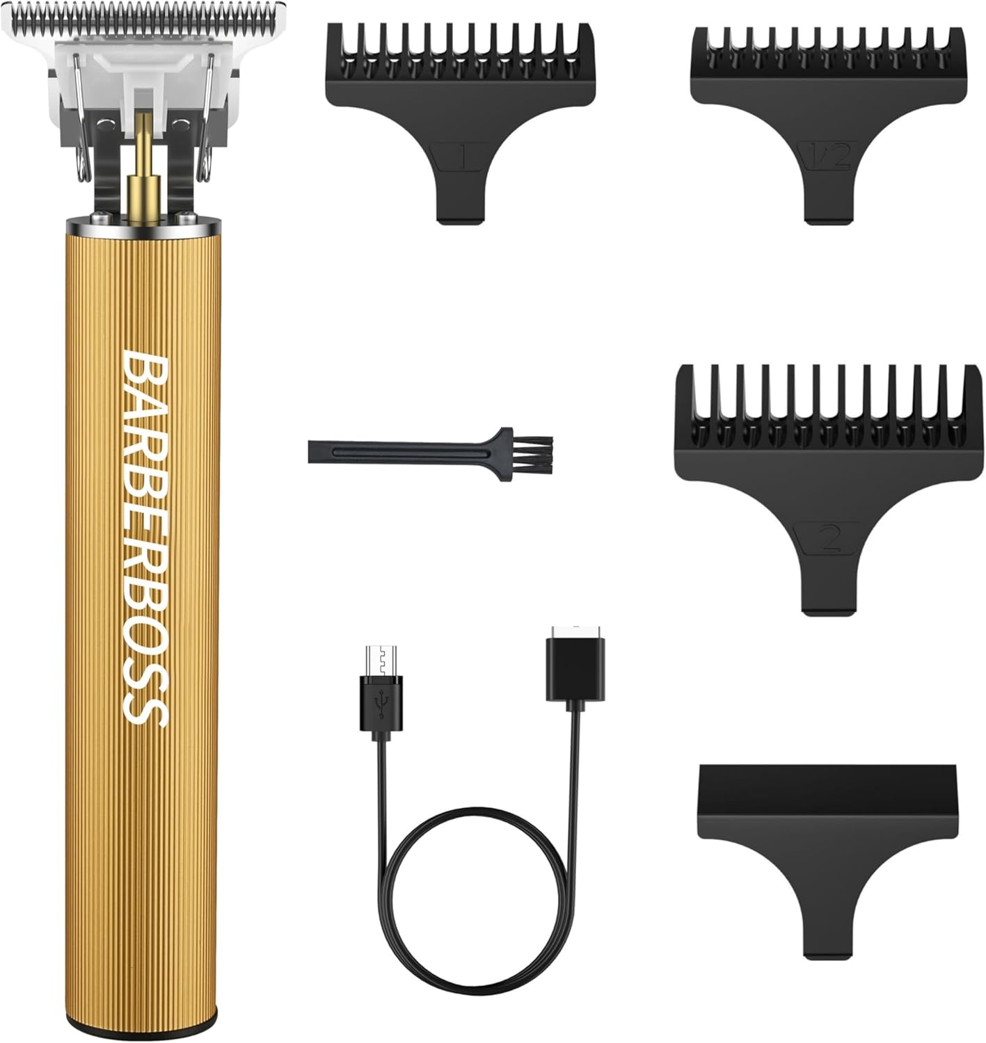 Barberboss Hair Trimmer for Men - Rechargeable Beard Trimmer with LED Display, 3 Speed Levels, Ceramic Blades, USB Charging, Waterproof image number 2