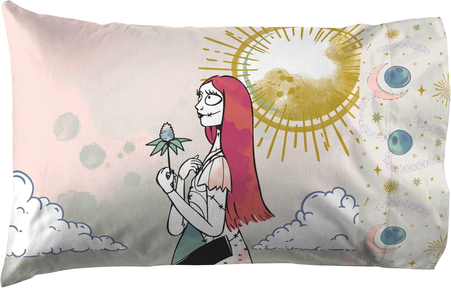 Jay Franco Sheet Set with Fitted, Flat Sheets & Pillow Cover - Ultra-Soft Bedding with Pillowcase for Room Decor, Beige - Nightmare before Christmas, 3 Piece Twin image number 6