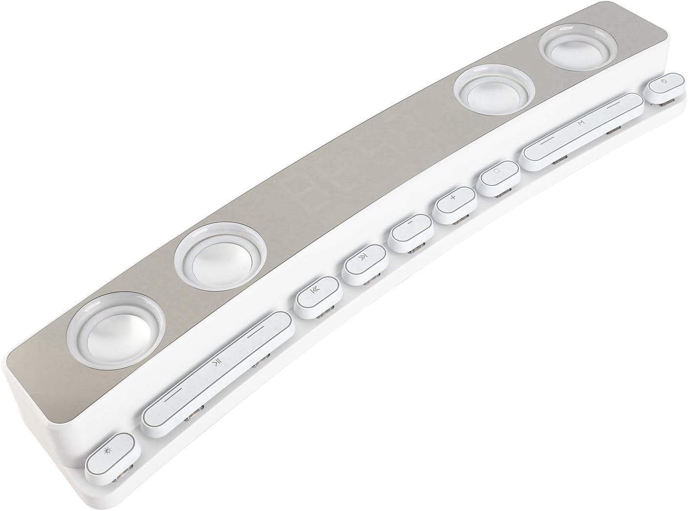 19 Inchcomputer Speaker with Hifi Stereo, Dynamic RGB Light, Wireless and Wired Connectivity, for PC Gaming Monitors, Projectors, Laptops, Tablets, Phones (White) image number 6