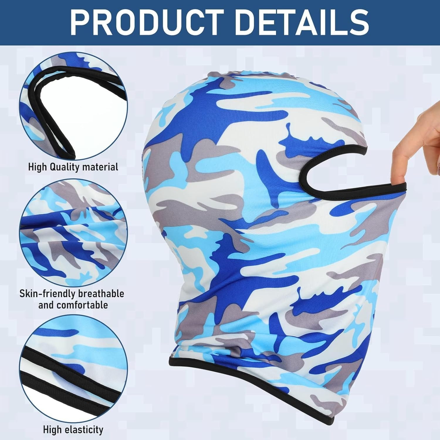 YBVABE 8Pack Ski Mask Cover Full Face Mask Summer Face Covering Ice Silk UV Protection Balaclava Women Men Outdoor Sports image number 6