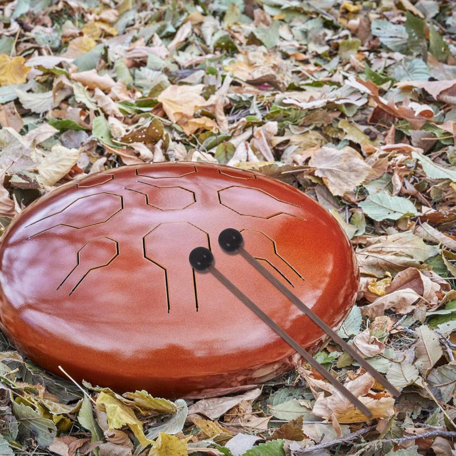 Ifundom Small Steel Tongue Drum Mallets Easy-Grip Drumsticks Rubber Tips for Percussion image number 2