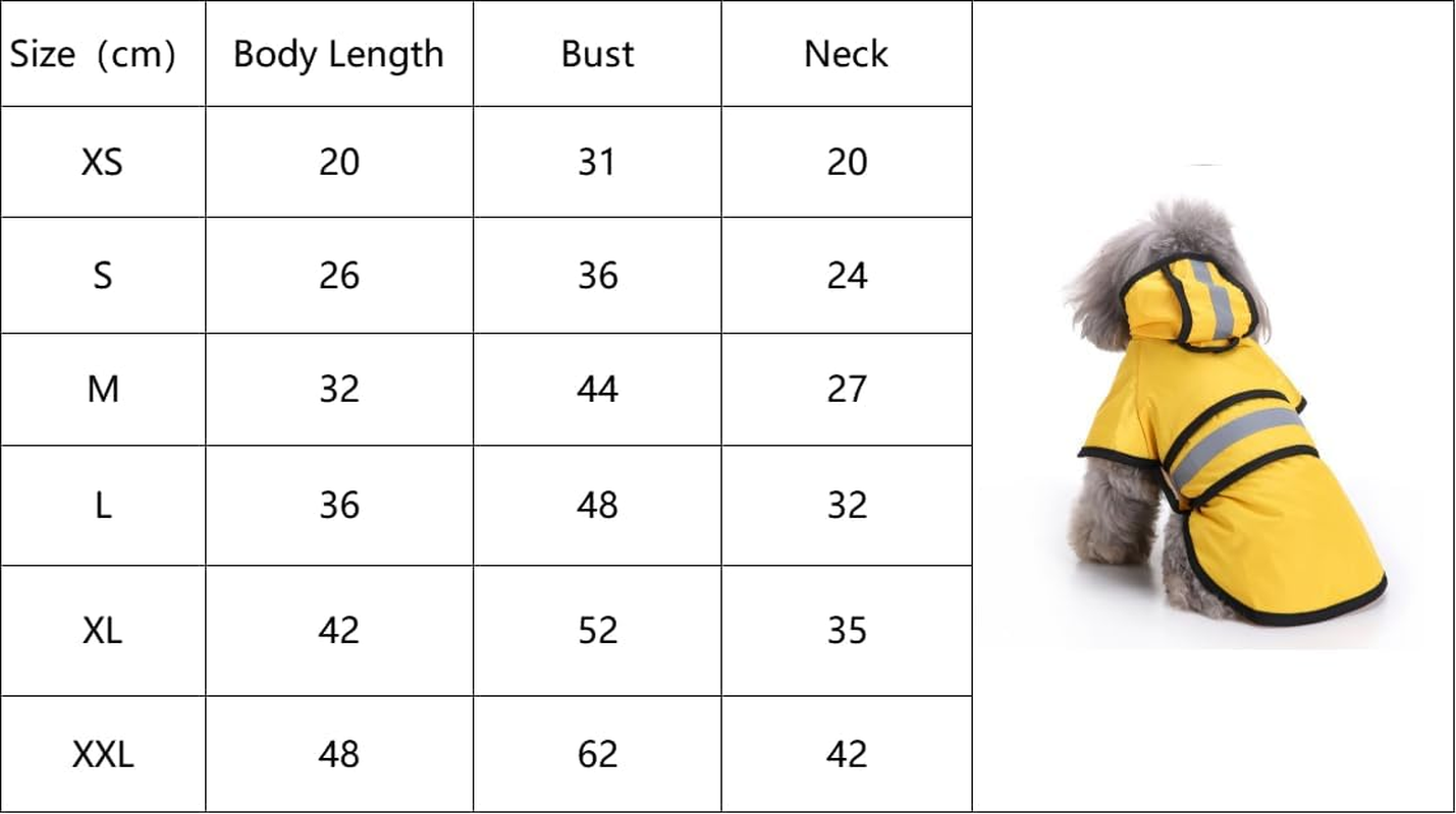 Dog Raincoat Adjustable Pet Water Proof Clothes Lightweight Rain Jacket Poncho Hoodies with Strip Reflective (S, Yellow) image number 2