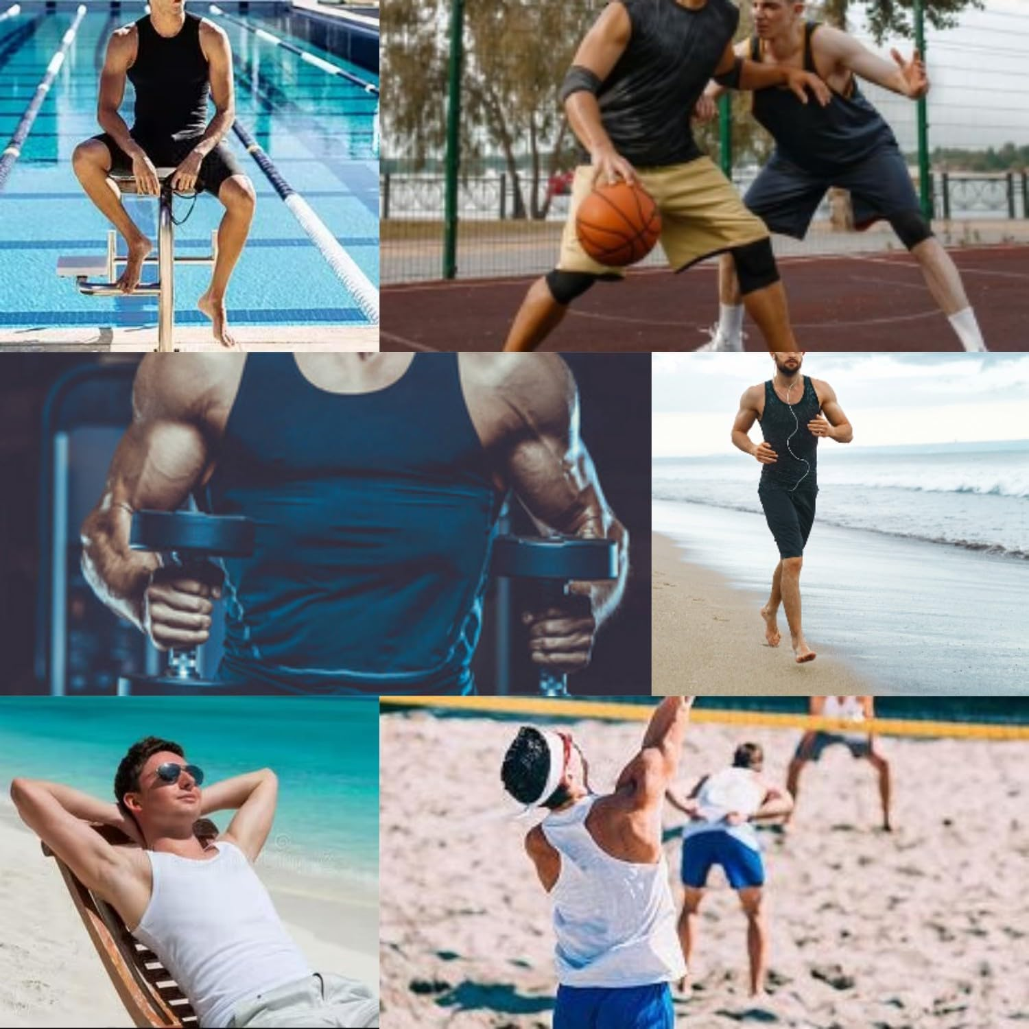 Men'S Tank Top Compression Shirts Athletic Workout Sleeveless Shirts Fit Slimming Body Shaper Vests Shapewear image number 3