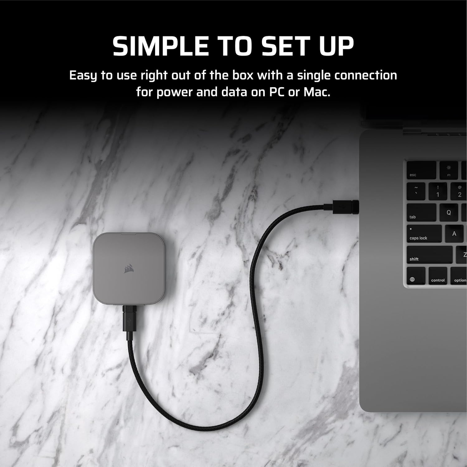 CORSAIR EX400U 4TB USB4 Portable External USB Type-C SSD &ndash; USB4, USB 3.2 Gen2 2X2 Connections, up to 40Gbps, Plug and Play, Magsafe, Includes USB-C to USB-C (USB4) Cable &ndash; Windows PC, Ios Mac &ndash; Grey image number 5