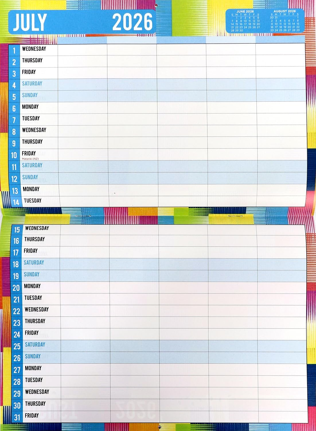 2026 Family Organiser Rectangle Wall Calendar 14 Months Hanging Planner New Year image number 1