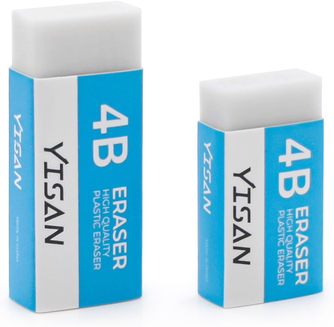 YISAN Erasers,8 Pack,Pencil Eraser,White Erasers Dust-Collecting,Medium Size,Single Line Dust for Drawing,71341 image number 3