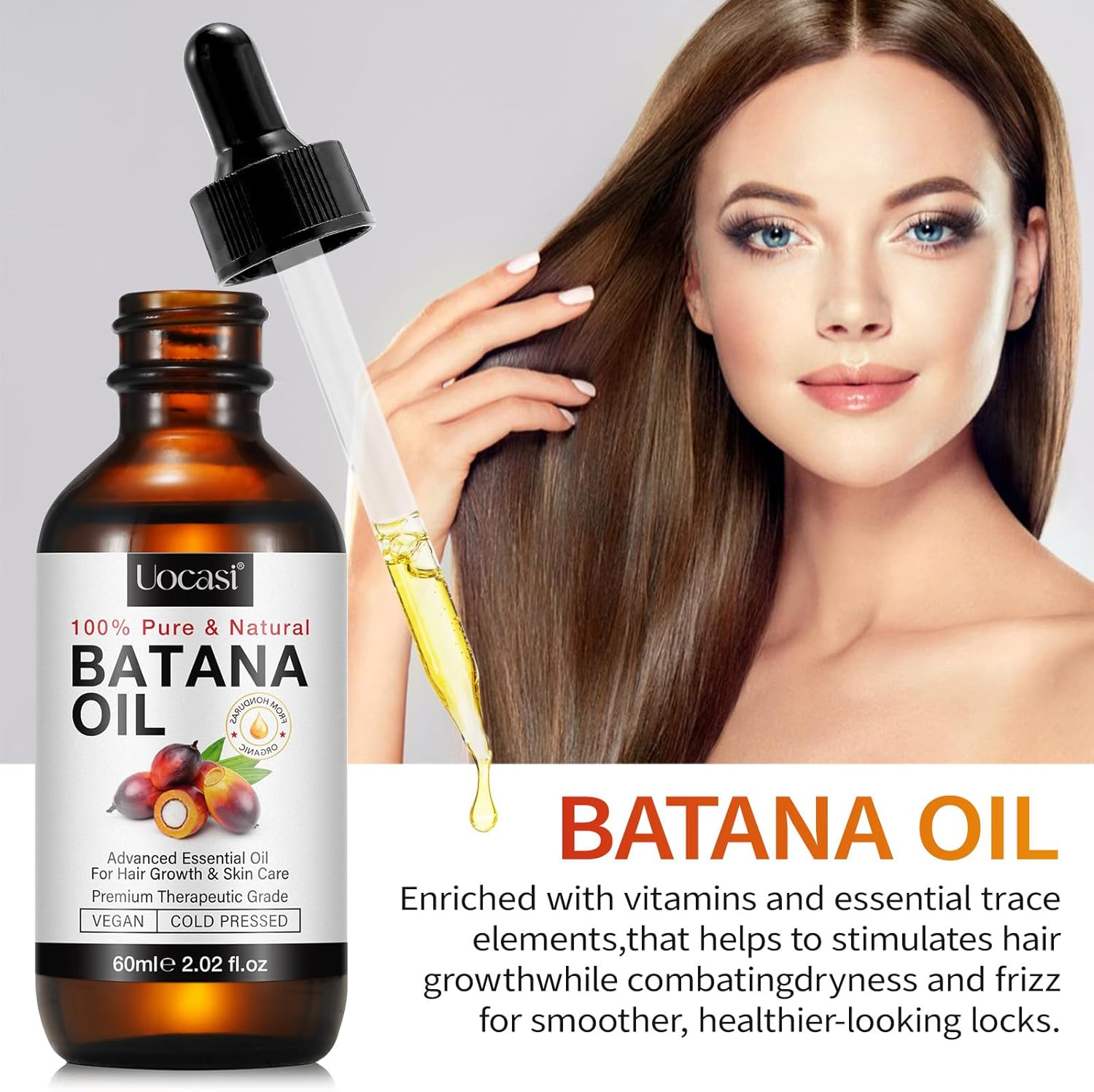 Batana Oil for Hair Growth, Pure Organic Natural and Cold Pressed Hair Oil for Hydrating & Repairing Dry, Damaged Hair Skin Care, Face, Body image number 3