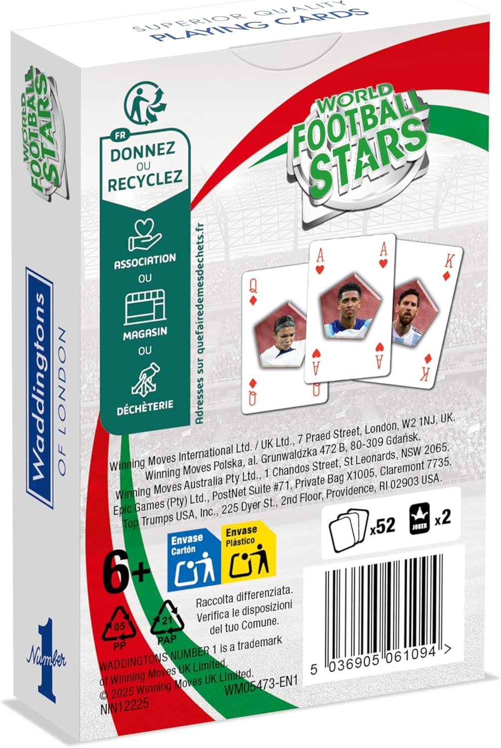 Waddingtons No. 1 of London World Football Stars Playing Cards - Playing Card Deck Full of Soccer Stars image number 2