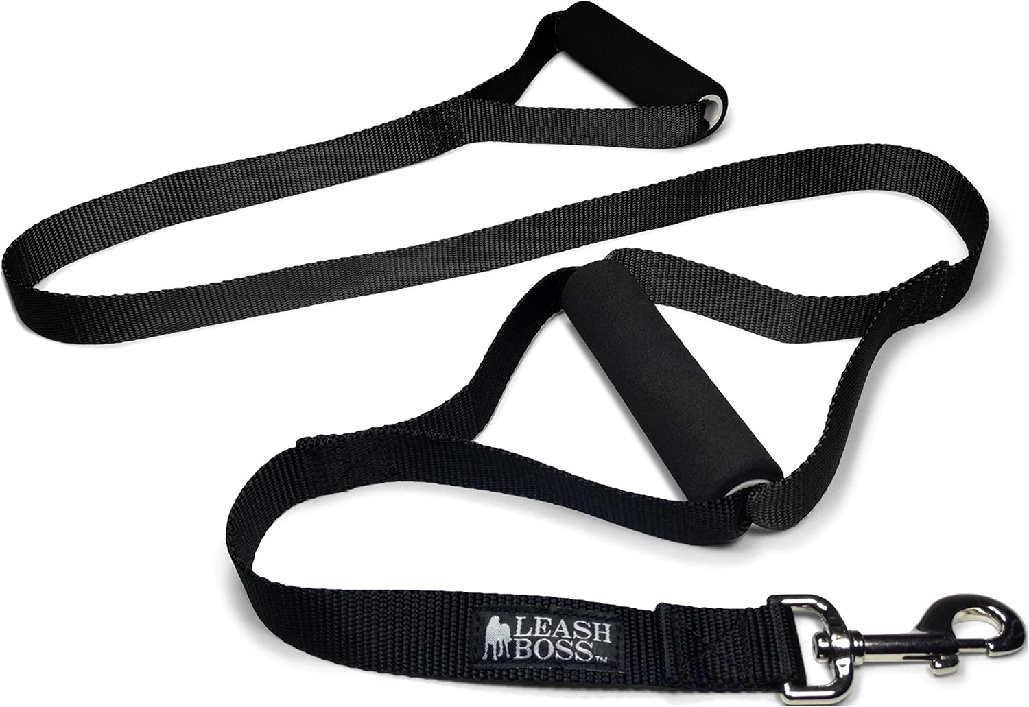 Leashboss Original - Heavy Duty Two Handle Dog Leash for Large Dogs - No Pull Double Handle Training Lead for Walking Big Dogs (Black) image number 3
