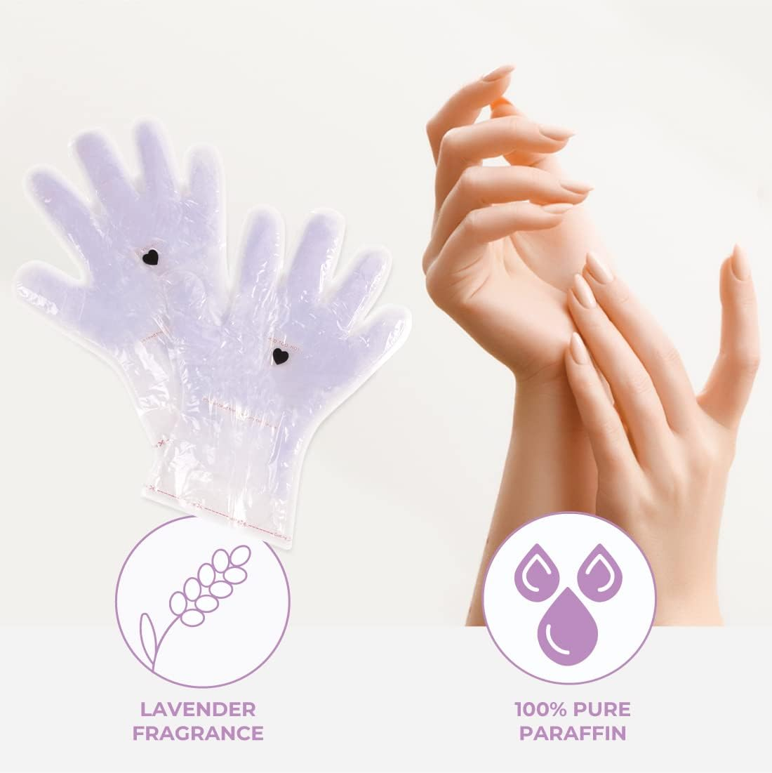 Paraffin Wax Works 10-Minute Paraffin Hand Treatment, Relaxing Lavender, Spa and Home Treatment Gloves, One-Pair image number 4