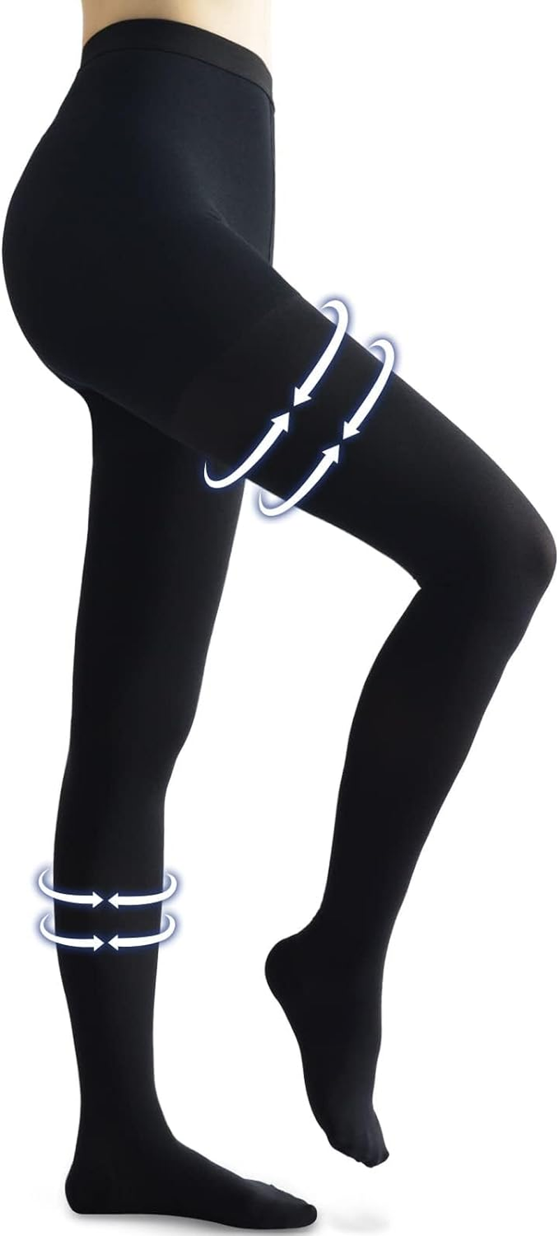 Beister Medical Compression Pantyhose for Women & Men, Opaque Closed Toe 20-30Mmhg Graduated Support Tight, Waist High Compression Circulation Leggings for Varicose Veins, Edema, Flight, DVT