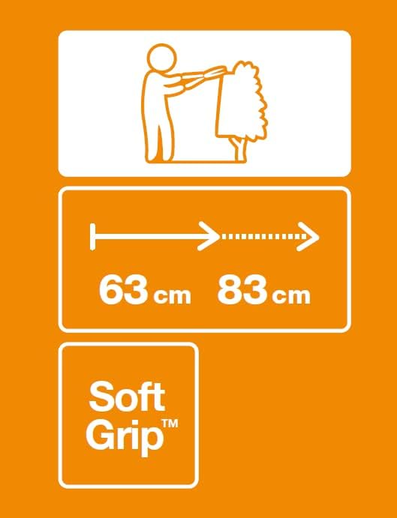 Fiskars Telescopic Hedge Trimmer, Softgrip-Handles, Blades of Steel, Length: 63-83 Cm, Black/Orange, HS13, 1027527 image number 5