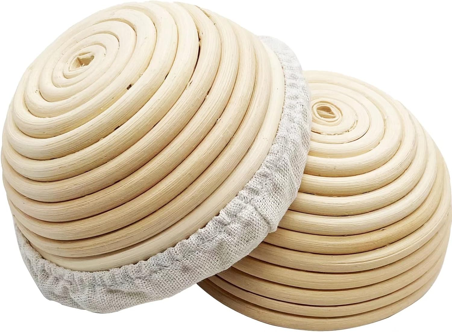 2Pcs 5" Banneton Proofing Basket round Bread Brotform with Liner Eco-Friendly Natural Rattan for Professional & Home Bakers image number 6