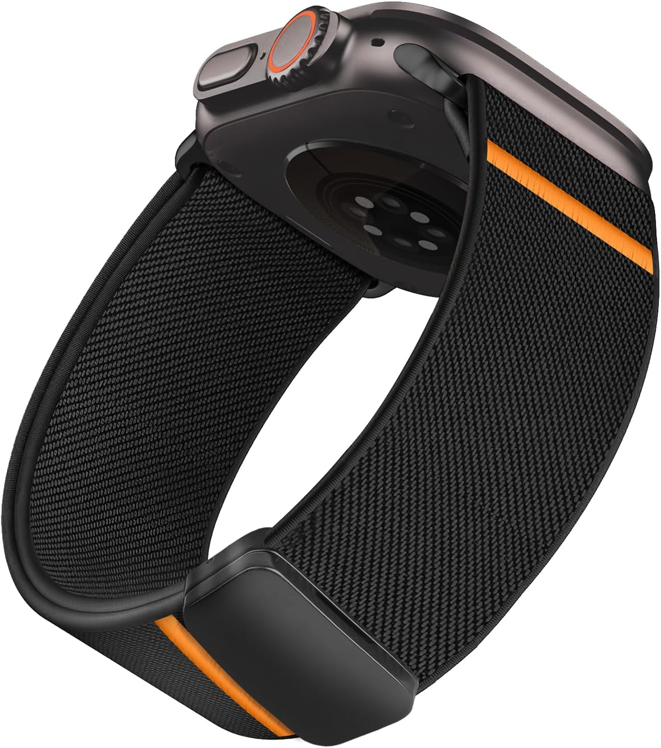 CHORTAU Magnetic Nylon Bands for Apple Watch Band Ultra/2 49Mm 46Mm 45Mm 44Mm 42Mm 41Mm 40Mm 38Mm Men Women,Stretchy Fabric Elastic Sport Strap Wristband for Iwatch Series 10 9 8 7 6 5 4 3 SE Ultra/2