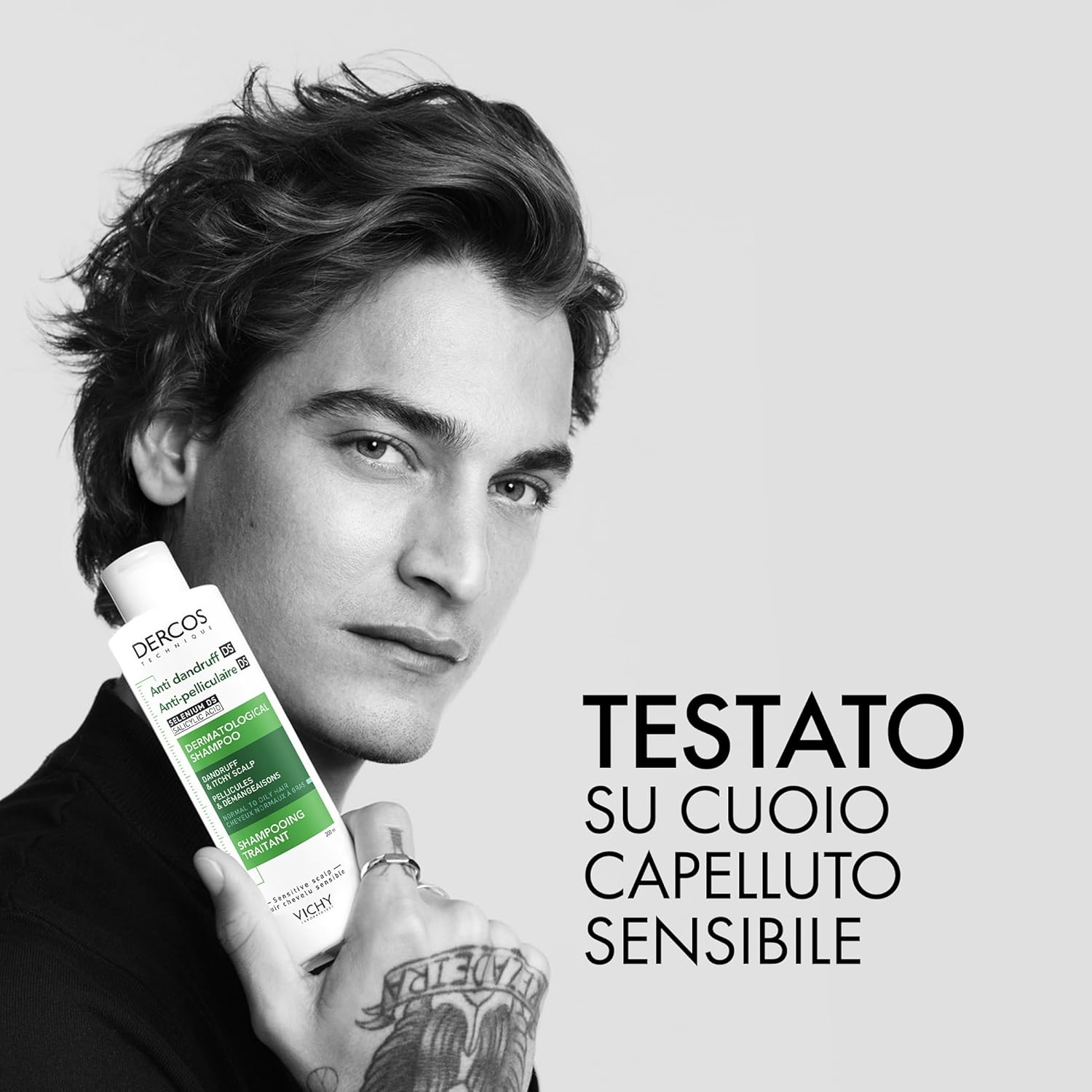 Vichy Dercos Anti-Dandruff Shampoo for Normal to Oily Hair 390Ml, DS Dermatological Shampoo for Sensitive Scalp, Dandruff & Itchy Scalp, Helps Maintain Microbiome & Eliminates Dandruff, Selenium + Salicylic Acid image number 2