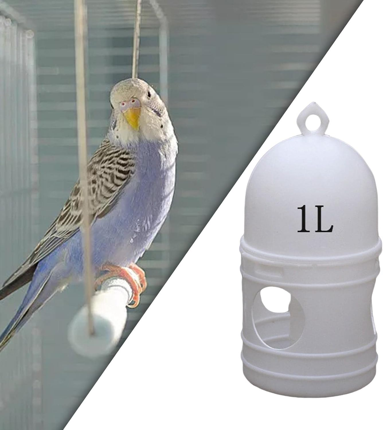 1L Pigeon Water Dispenser Bird Drinker Automatic Bird Water Feeder White, 16X12Cm image number 6