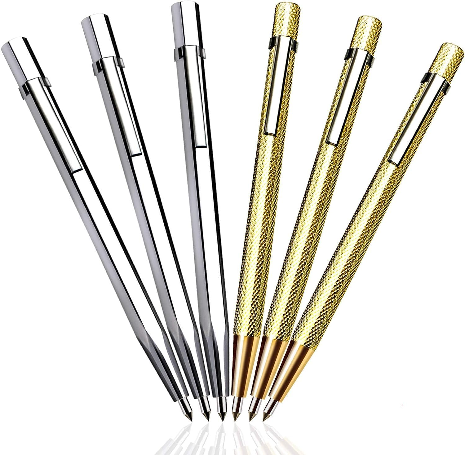 Tungsten Carbide Tip Scriber, Metal Etching Pen Carve Engraver Scribe Tools for Stainless Steel, Ceramics, Glass, Metal Sheet and Gold/Welding(12 Pack) image number 6