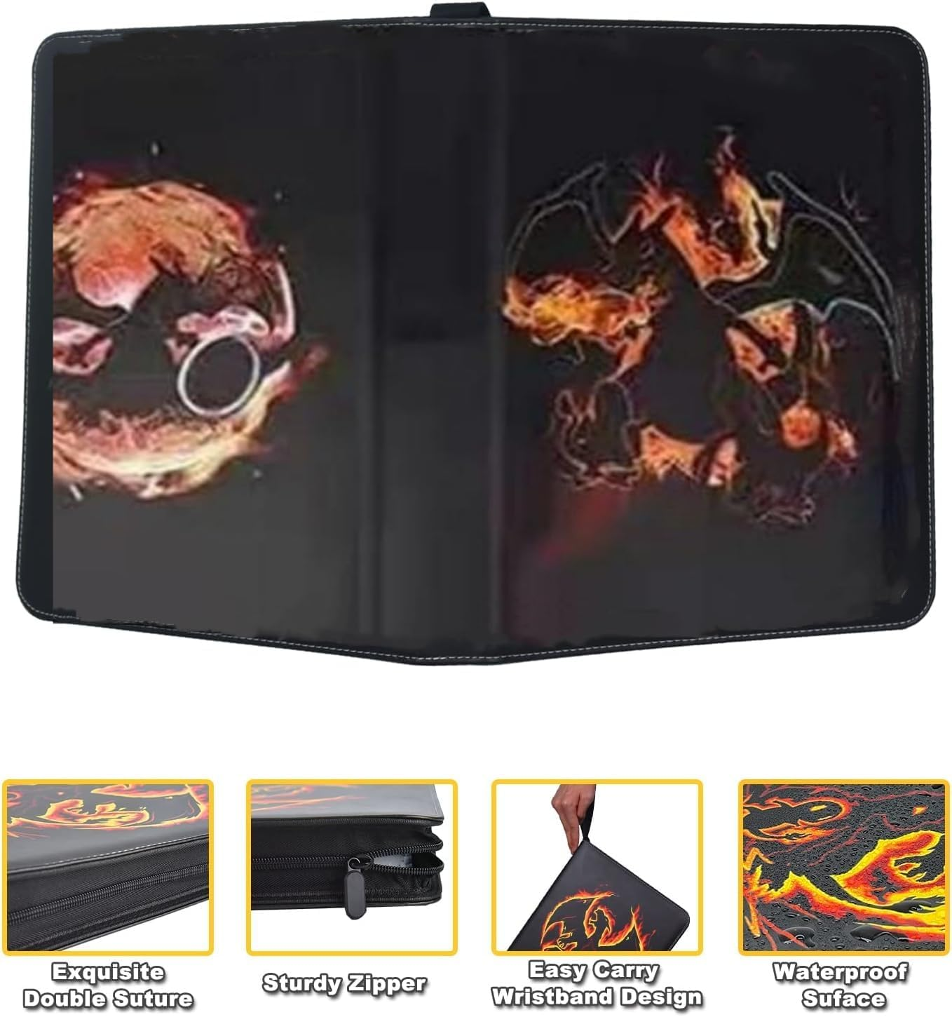 Card Binder,900 Pockets Card Holder Album, Trading Card Binder Display Storage Carrying Case with 50 Removable Sleeves for Standard Size Cards 9 Pocket (Red)