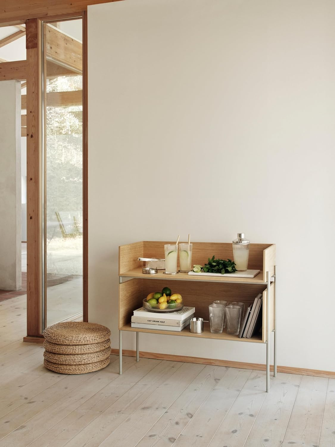 Stelton Pilastro Cocktail Shaker - 400Ml Ribbed Glass Stainless Steel Integrated Measuring Cup & Strainer Dishwasher Safe Art Deco Design image number 2