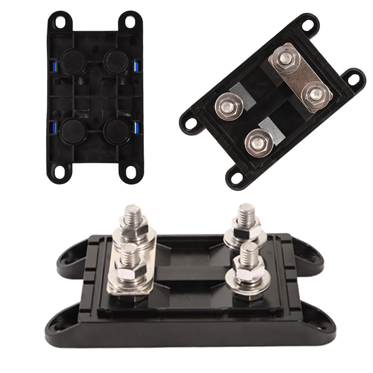 Ktolplao 2-Way MEGA/ANM Fuse Holder with Clear Window 100A Bolt down Fuse Holder 12-48V DC for Automotive Repair Car Audio Inverters image number 3