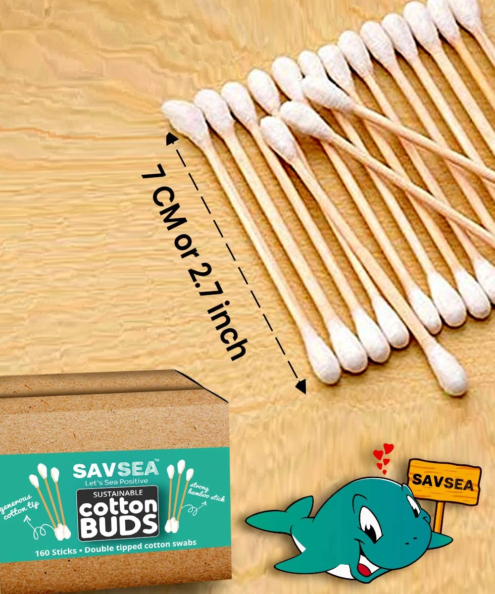 Bamboo Cotton Earbuds/Swabs 480 Stems / 960 Swabs (Pack of 6) image number 6