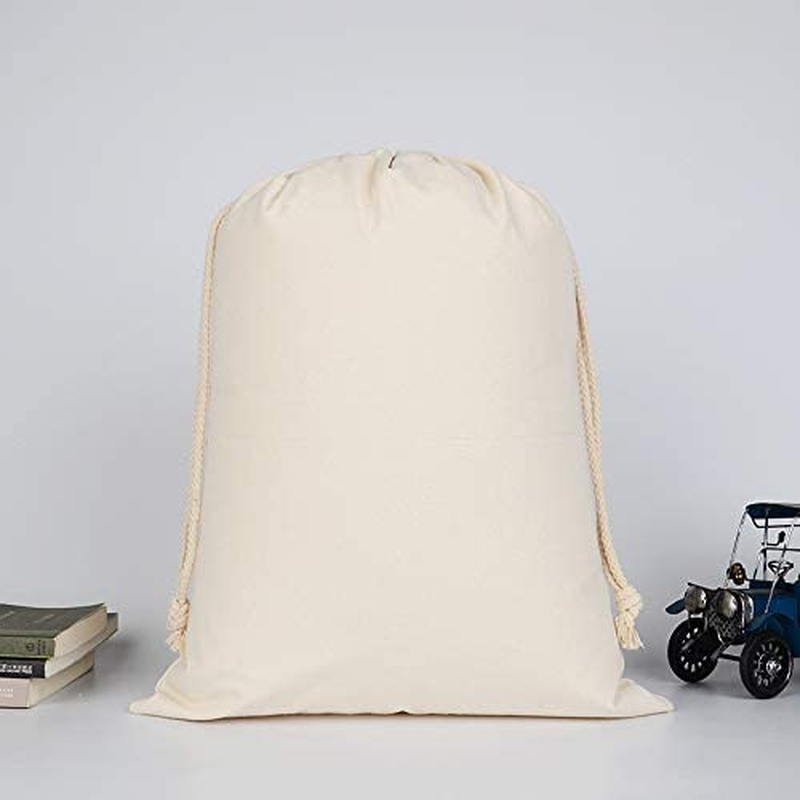 Large Natural Linen Drawstring Bags 2 Packs Reusable Mesh Accessory Storage Washable Eco-Friendly Shopping Bag 30X39Cm&hellip; image number 3