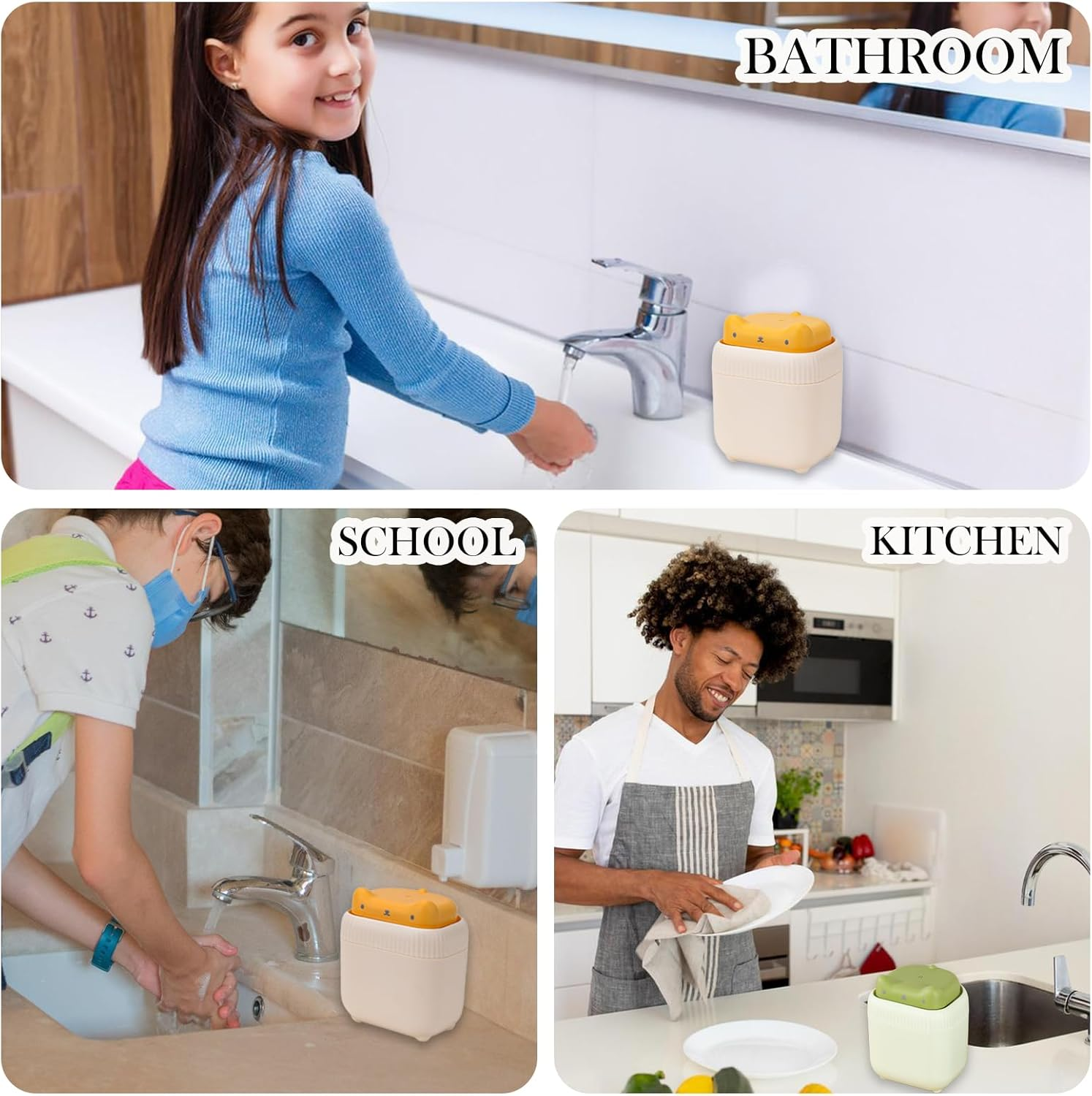 Cat-Shaped Dish Soap Dispenser - Liquid Soap Pump Dispenser for Kitchen Countertop, Ideal for Dishwashing Liquid (Yellow)