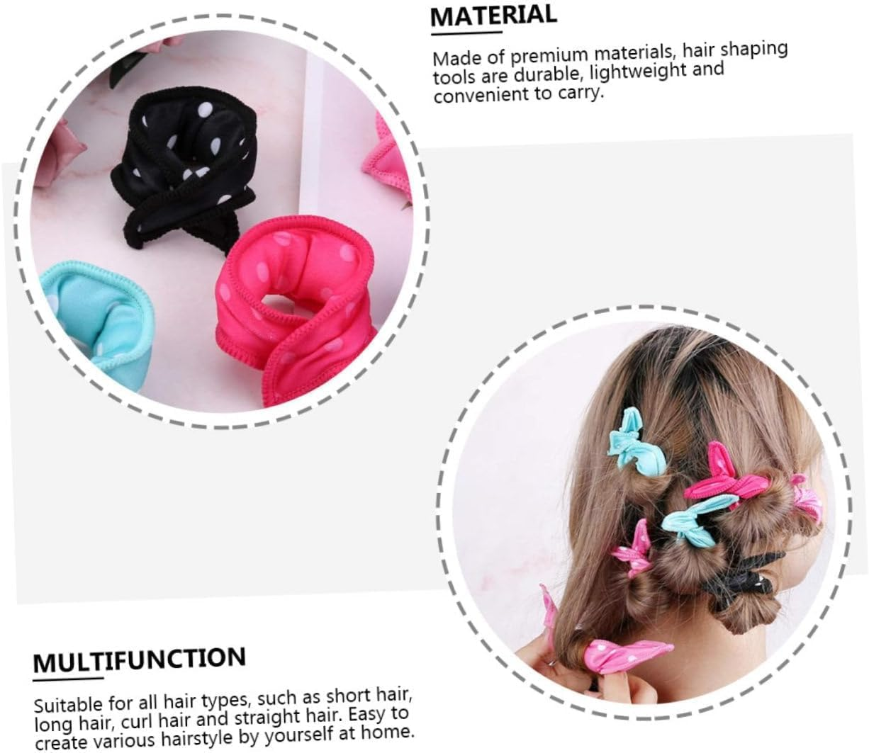 No Heat Foam Hair Curlers, Set of 6, Soft Sponge Rollers for Overnight Styling image number 2