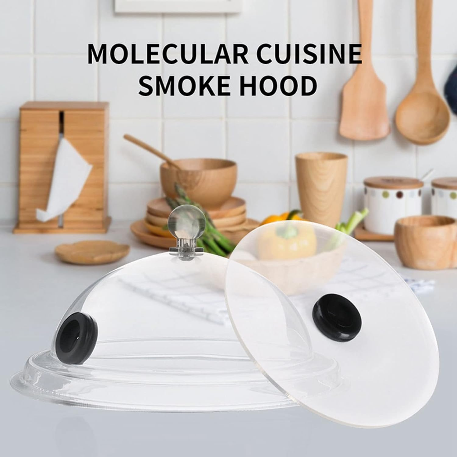 Smoking Cloche Dome Cover, 6.3 Inch Lid for Smoke Infuser, Smoker Gun Smoking Infuser Smoke Infusion Accessory, for Plates, Bowls and Glasses image number 5