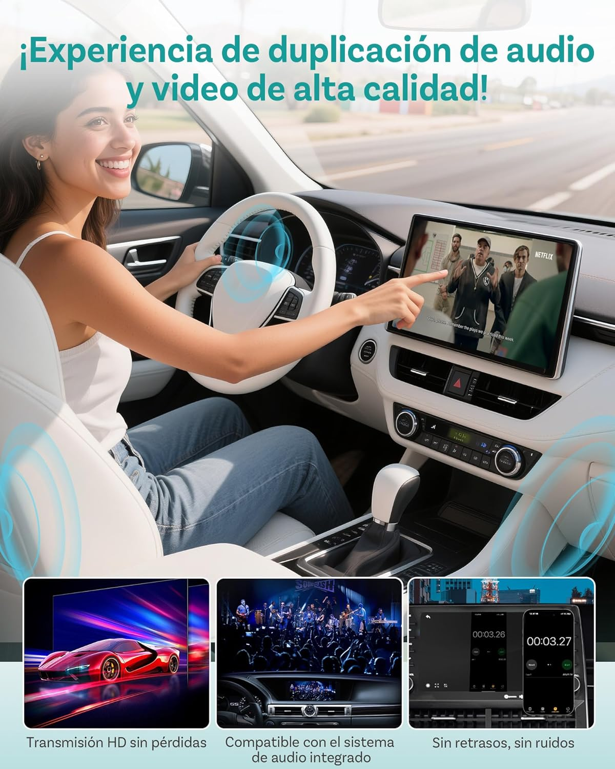 Ottocast Mirror Touch - Wireless Carplay & Bi-Directional Phone Mirroring Adapter - Dual Mode, Plug & Play Upgrade for Factory Wired Cars (2016+)