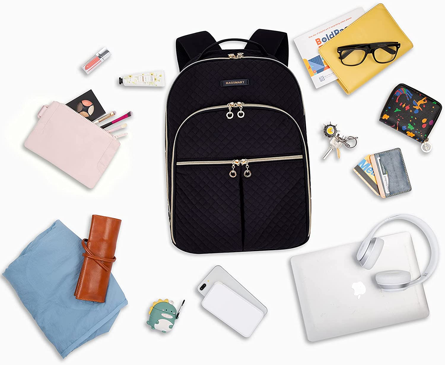 BAGSMART 15.6 Inches Laptop Backpack Stylish Fashion Backpacks Waterproof Travel School Bag for Business, Travel image number 5