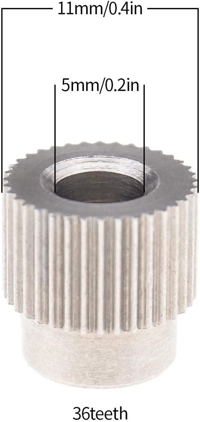 VGOL 5Pcs Extruder Planetary Gear Wheel Comatible with 3D Printer MK7 Mk8-5Mm ID 11Mmod (Stainless Steel 36 Teeth) image number 2
