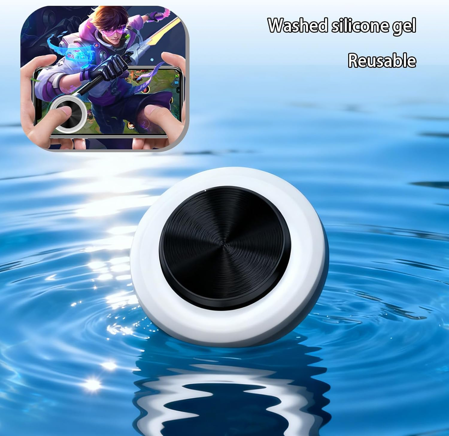 RIBHNXHI 2 Pack Mobile Phone Game Joystick Game Control, Touch Screen Joypad Controller for Ipad Iphone Android with Small Case, Funny Game Stick for Tablets and Smartphones, White and Black image number 3