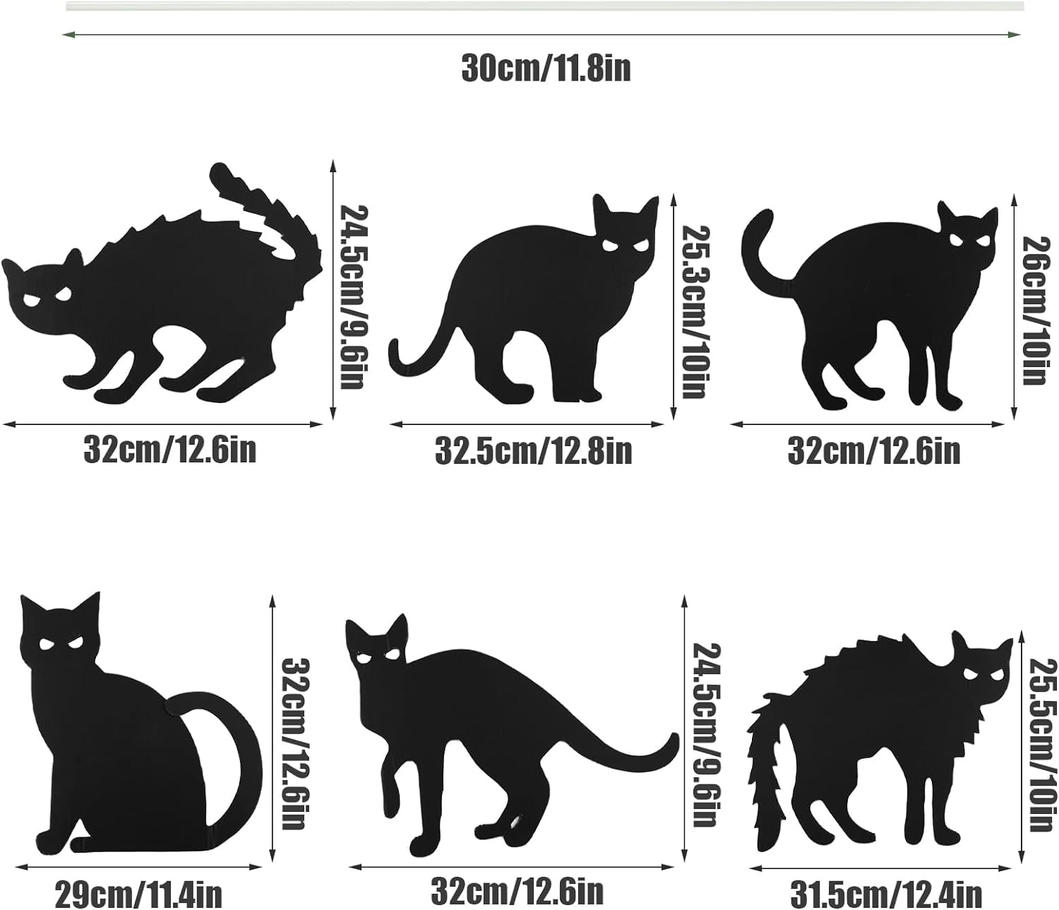 Halloween Outdoor Yard Decorations Signs, 6PCS Reflective Scary Black Cat Halloween Decoration Outdoor, Scary Family Home Front Yard Lawn Sign, Plastic Decoration for Halloween Party image number 3