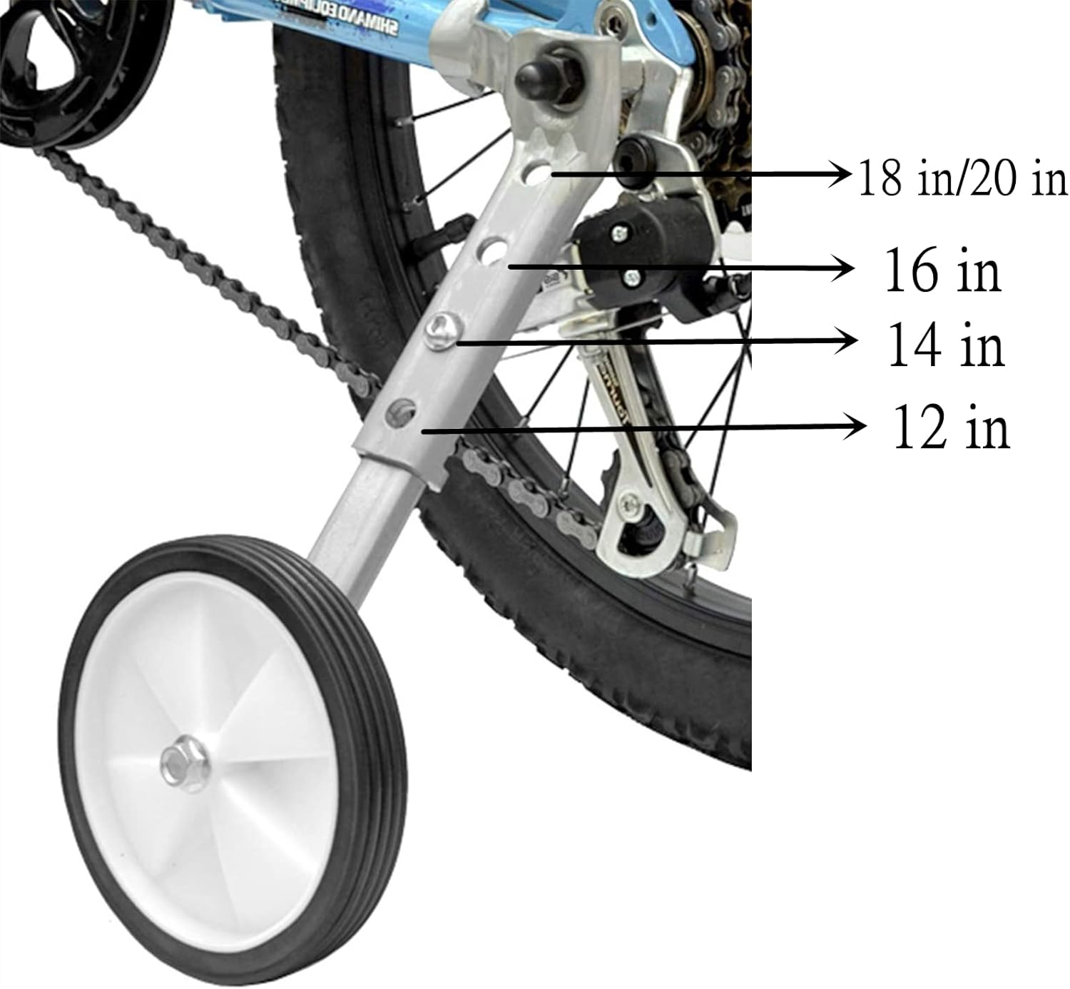 HOMEE Bicycle Training Wheels, Variable Speed Kids Bicycle Stabilizers Mounted Kit, Fit for 18 20 22 Inch Bikes (1Pair） image number 2