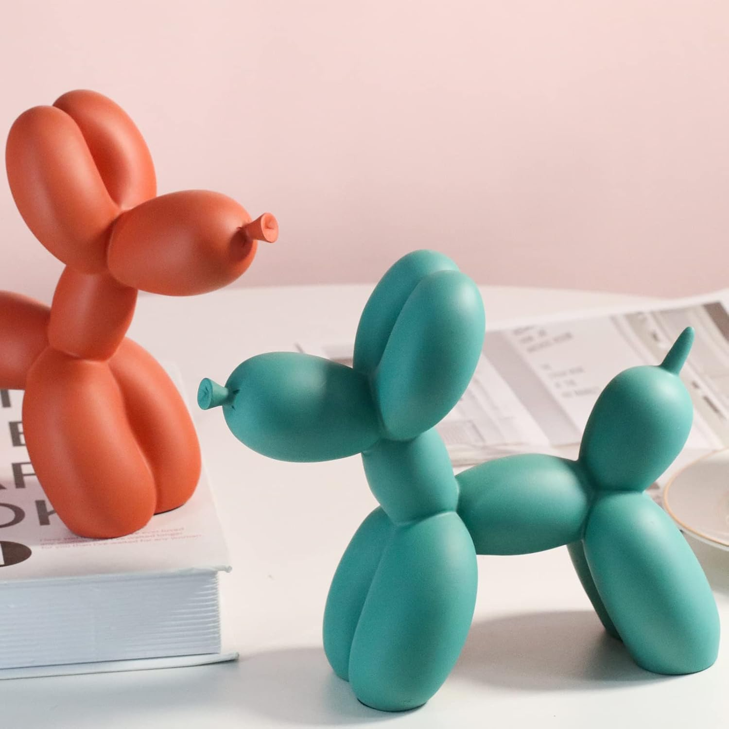 XIAOMAGG Creative Balloon Dog Sculpture Modern Home Decoration Trendy Animal Art Ornaments Collection Figurine Bedroom Living Room Office Desktop Resin Decors - Fireworks image number 3