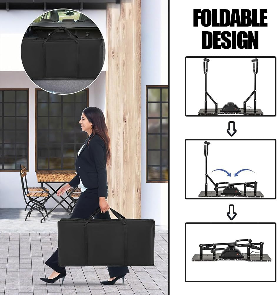 GUDAJIN Portable Nail Table, Foldable All-In-One Nail Table, Mobile Nail Art Workstation with Dust Collector, Nail Light, Carrying Bag and Wrist Pad for Nail Beauty Salon (Black) image number 3