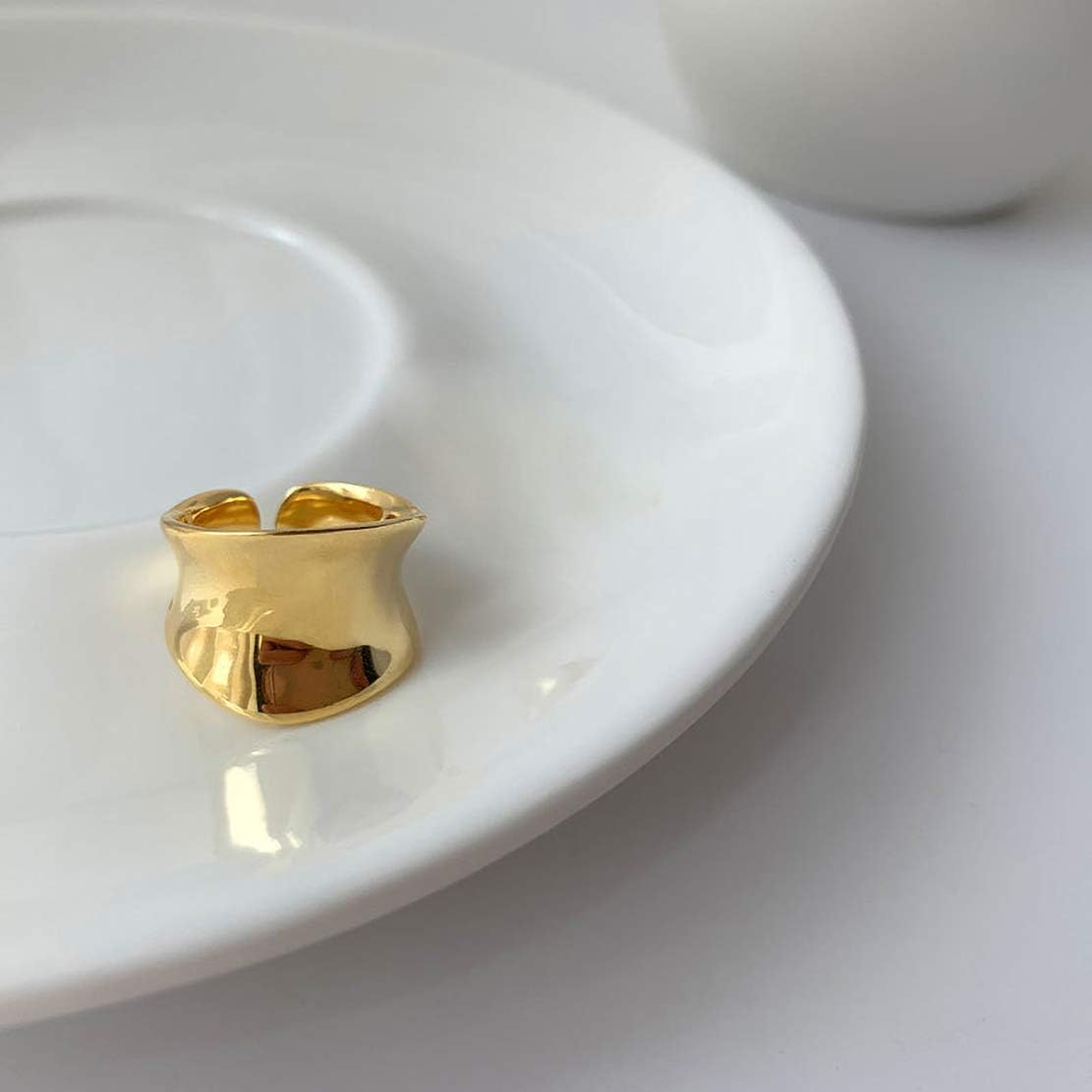 WAINIS 6 Pcs Chunky Gold Open Rings for Women Statement Boho Adjustable Rings Set image number 3