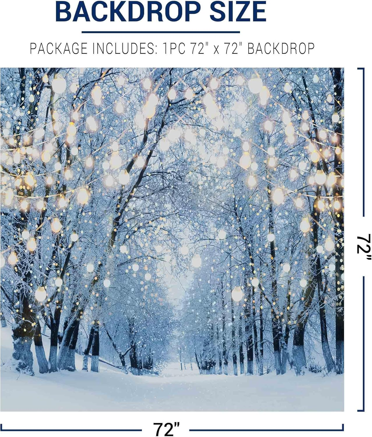 Allenjoy 6 X 6 FT Winter Forest Backdrop Wonderland Snowflake Photography Background Bokeh Glitter Snow Scene Christmas Party Decoration Tree Landscape Portrait for Photobooth Photo Studio image number 5