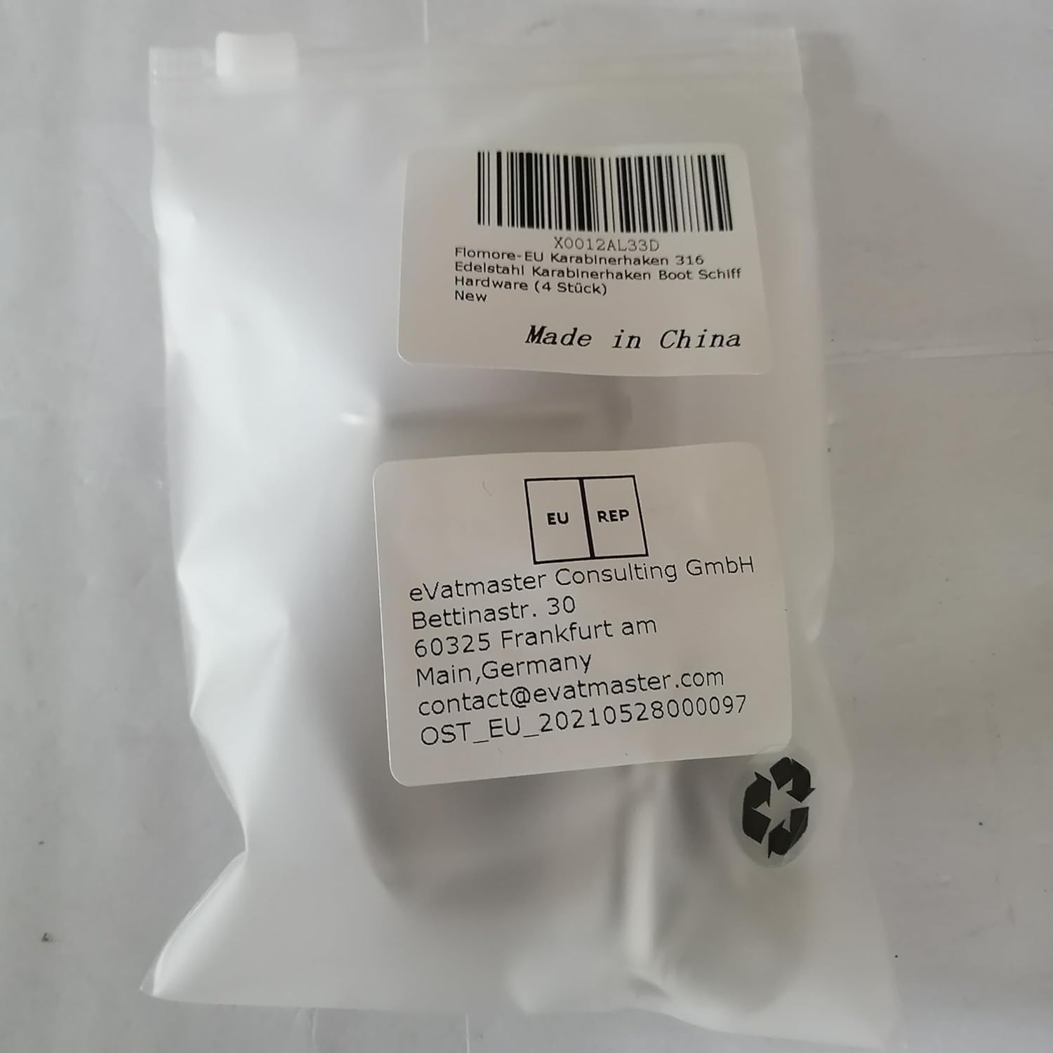 Flomore Fender Hook Marine Grade 316 Stainless Steel Spring Snap Hook Boat Ship Hardware (Pack of 4) image number 5