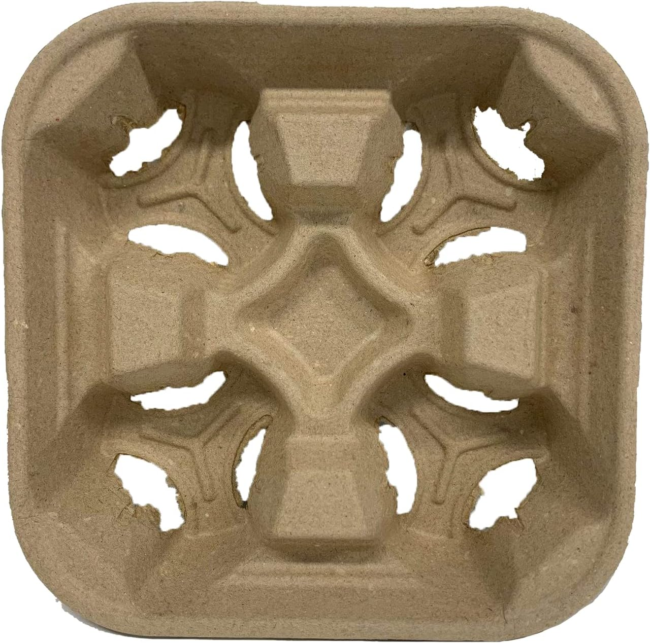 4 Cup Drink Carriers Disposable Coffee Take Out Trays 100 Pcs Pack Pulp Fiber Delivery Cups Holder for Hot and Cold Drinks image number 4