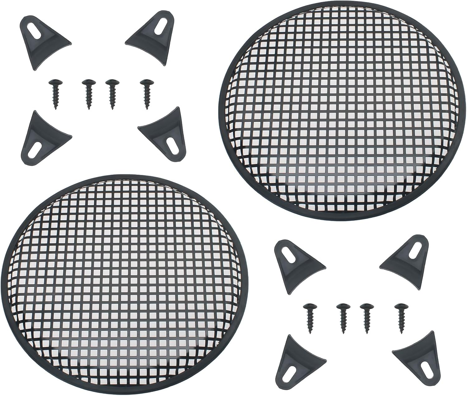 2 Pack 10 Inch Metal Mesh Speaker Grills Covers Subwoofer Grill Protective Case with with Mounting Screws for Home Audio Car Speaker [Fdxgyh,Black] image number 4