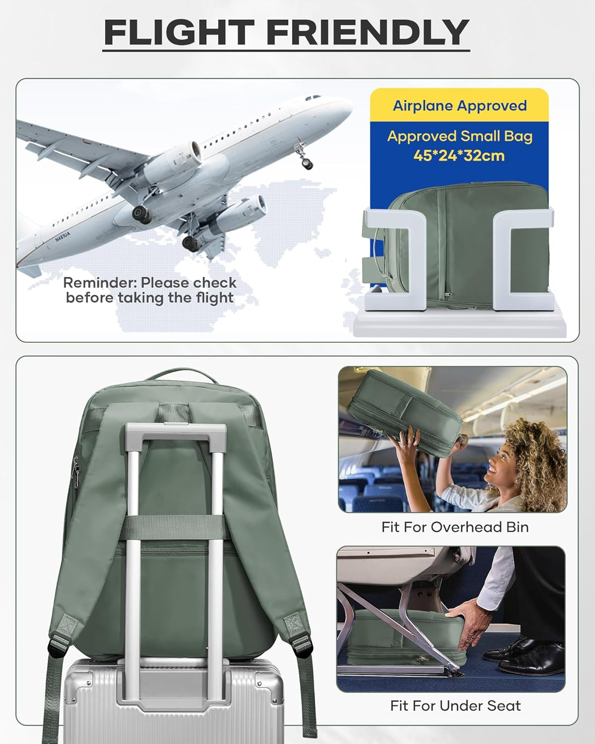 Wepadre Vacuum Backpack Travel with Pump Vacpack Expandable Travel Backpack with Vacuum System, Army Green, 1 Inch (Not Expanded) image number 5