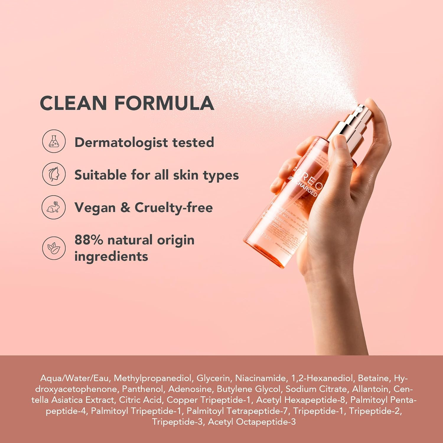 FOREO SUPERCHARGED Barrier Restoring Essence Mist, 110Ml - Collagen Boosting Spray Moisturiser - Collagen Peptides, Niacinamide, Centella Asiatica, Panthenol - Face Mist for All Skin Types image number 2